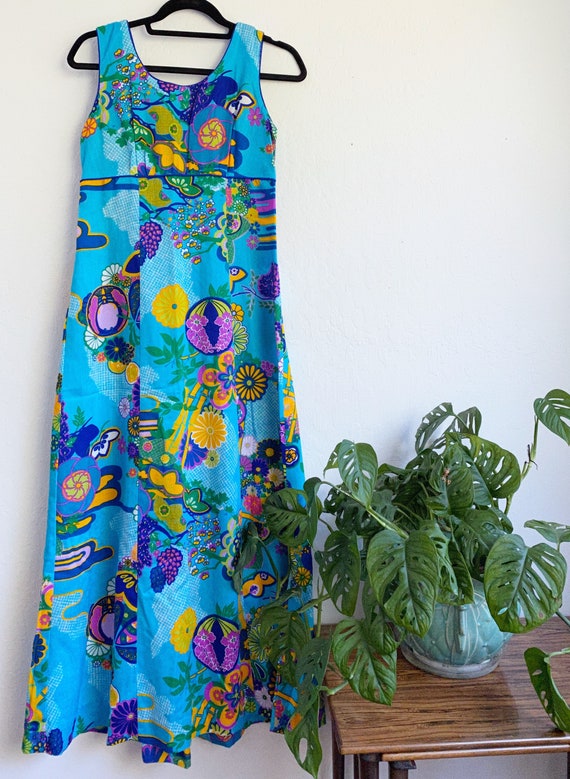Vintage Kiyomi Hawaii Psychedelic Print Sleeveless