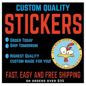 50 Count custom Made Stickers, Waterproof | Die Cut Stickers | Printed with Your Image or logo