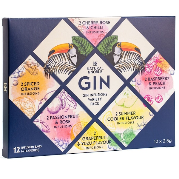 Gin Infusions Variety Pack | Make Your Own Delicious Flavoured Gin | 12 Delicious Infusion Bags for Gin Drinks | Perfect Gift for Gin Lovers