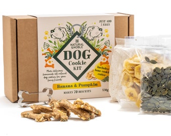 Dog Cookie Making Kit with Bone Shaped Cutter | Banana & Pumpkin Seed | Dog Lover's Xmas Gift