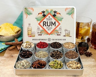 Homemade Rum Kit. 12 Gourmet Spices & Botanicals to Make Your Own Spiced Rum