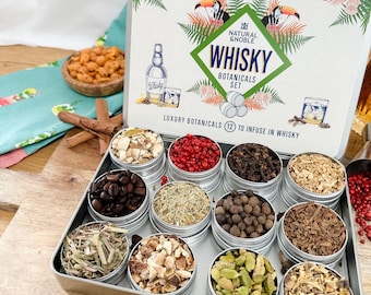 Whisky Infusion Gift Set. 12 Spices & Botanicals for Infusing Whisky. Ideal Gift for Whisky Lovers, Father's Day and Christmas.