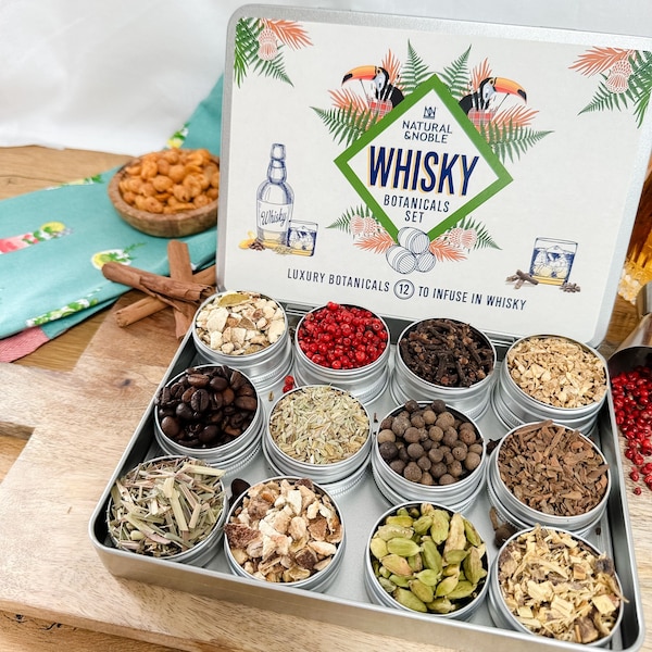 Whisky Infusion Gift Set. 12 Spices & Botanicals for Infusing Whisky. Ideal Gift for Whisky Lovers, Father's Day and Christmas.