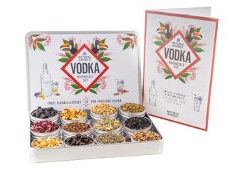 Vodka Making Kit of 12 Botanicals, Fruits & Spices. Ideal Gift For Vodka Lovers.