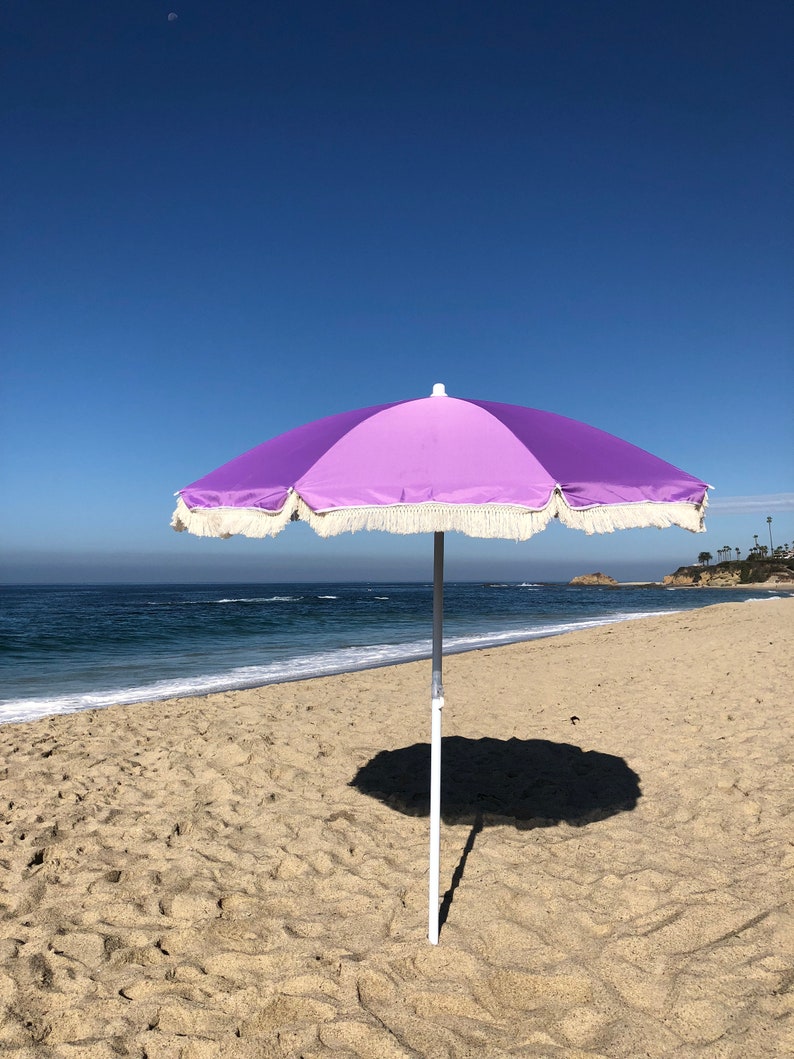 Fringe Beach Umbrella Pink Purple & Blue | Etsy