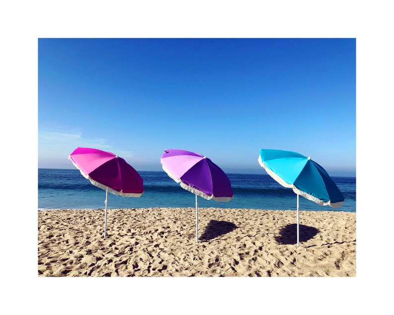 Fringe Beach Umbrella Pink Purple & Blue | Etsy