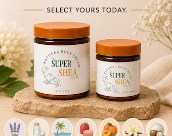 The Super Shea – Whipped Shea Butter Body Cream | Natural, Organic & Vegan Moisturizer | Scented | Unscented | Made to Order | Aloe Vera