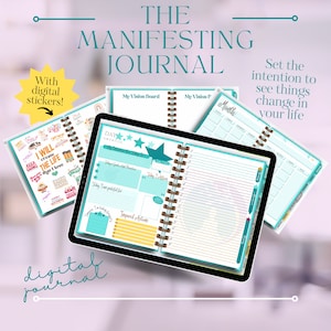 Digital Journal | The Manifesting Journal | 90 Day Transformation | 3,6,9 Method | Law of Attraction Activity Book | Stickers | GoodNotes