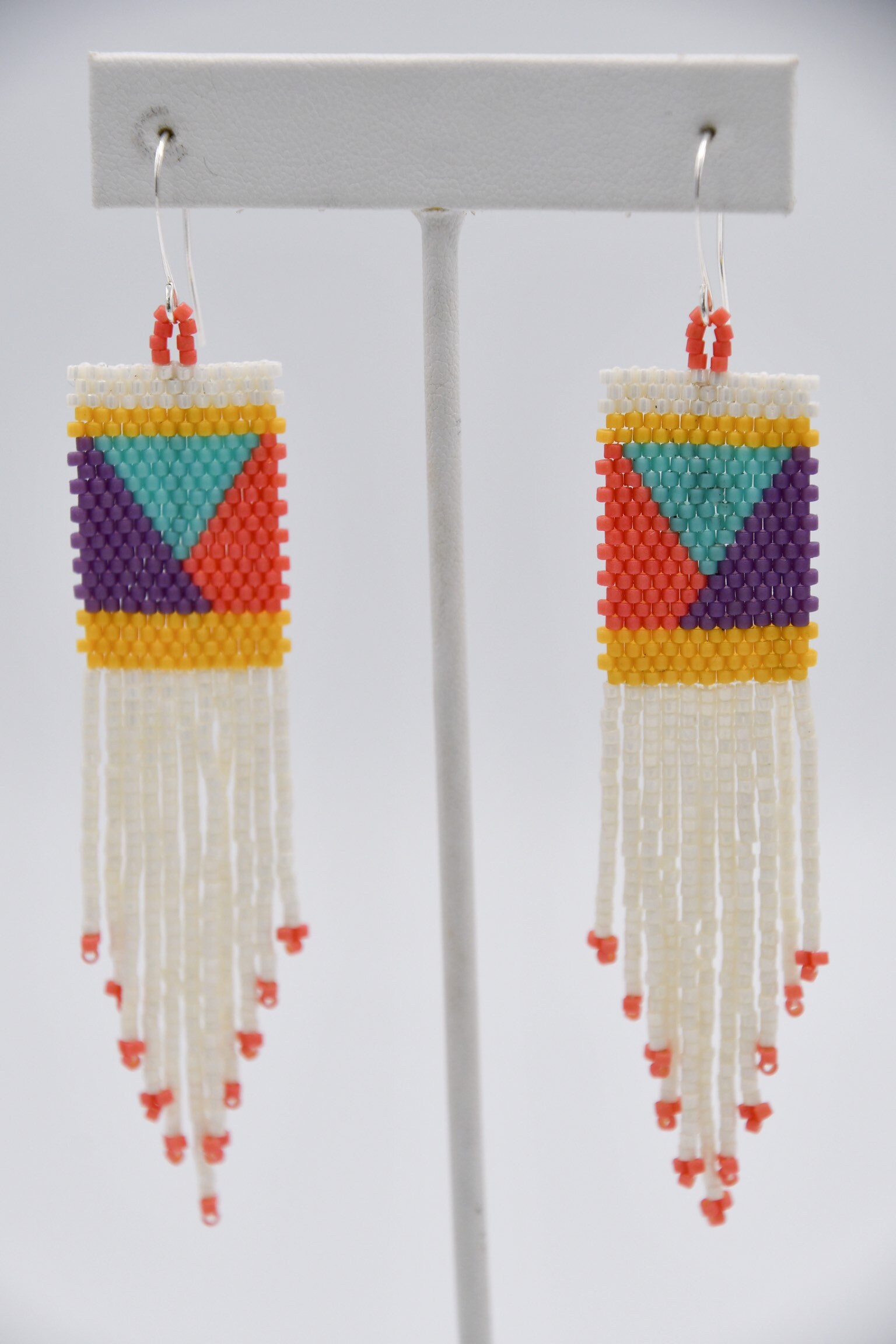 Geometric Peyote Stitch Earrings Etsy