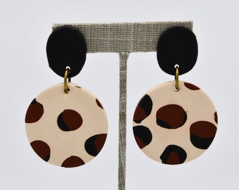 Cheetah Polymer Clay Earrings