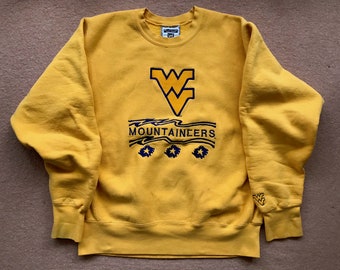 West Virginia University (Mountaineers) Sweatshirt – Cross Grain by Lee – Vintage 1990s – Size Medium