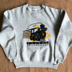 Vintage 90s Purdue Boilermakers Hooded Sweatshirt Russell