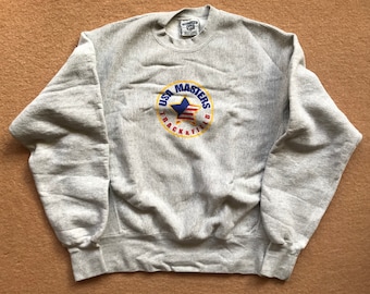 USA Masters (Track & Field) Sweatshirt – Cross Grain by Lee – Vintage 1990s – Size Medium
