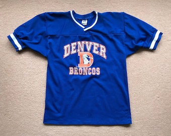 Denver Broncos (NFL) Replica Jersey – Logo 7 – Vintage 1980s – Size Large