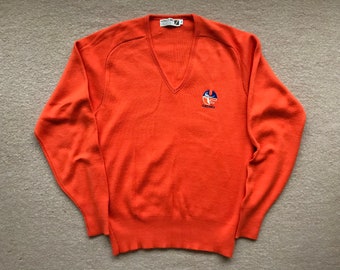 University of Florida (Gators) V-Neck Sweater – Logo 7 – Vintage 1970s – Size Medium