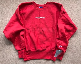 St. George's School Sweatshirt (NOS, w/tags!) – Reverse Weave by Champion – Vintage 1990s (late) – Size Small