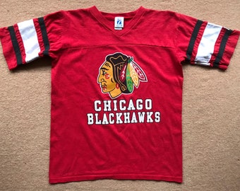 Chicago Blackhawks (NHL) Replica Jersey – Logo 7 – Vintage 1980s – Size Youth X-Large