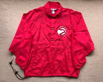 Atlanta Hawks (NBA) Quarter Snap Jacket – Chalk Line – Vintage 1990s – Size Medium