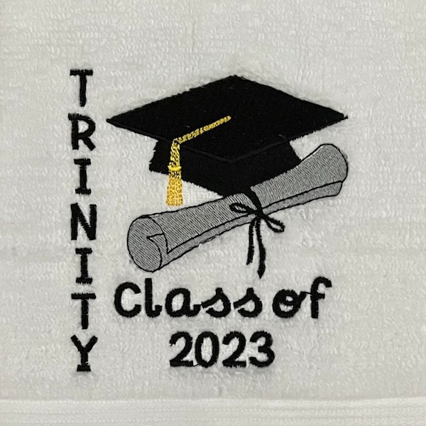 Senior, Class of 2024, Embroidered Graduation Hand Towel, Graduation Gift, Hand Towel for Graduation, Personalized Gift