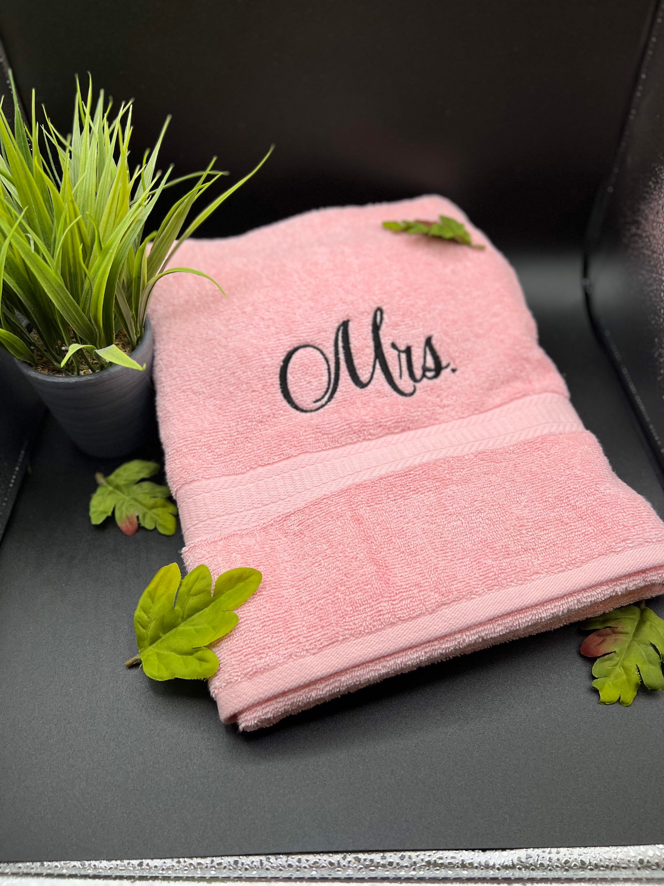 His and Hers Bath Towel Set Mr and Mrs Towelsbath Towel Set Etsy