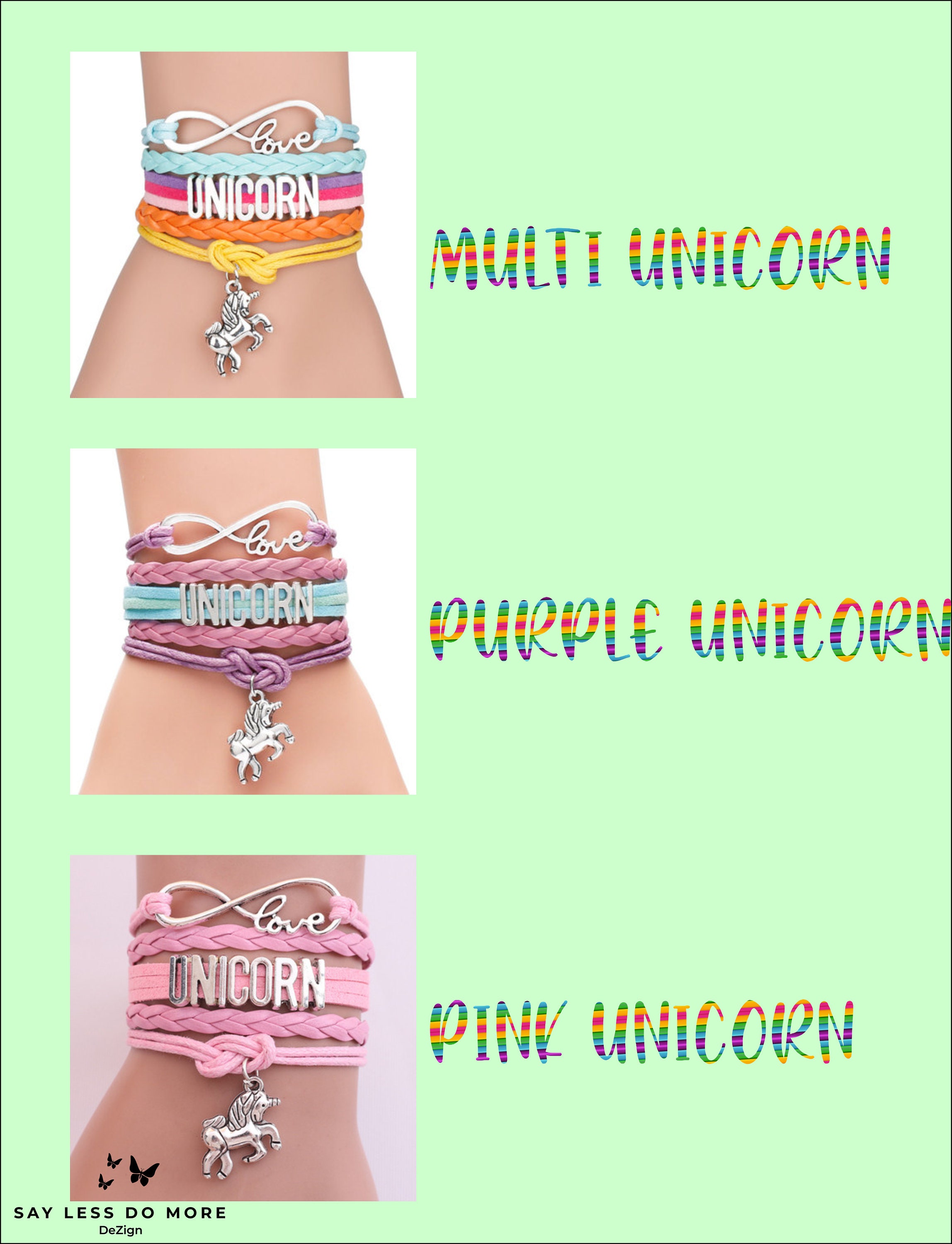 Girls Unicorn Bracelet, Unicorn Jewelry, Friendship Bracelet, Unicorn Gift, Infinity Rainbow