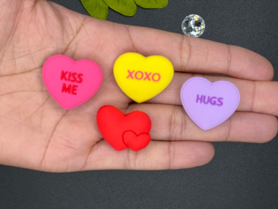 Valentine's Day Heart Croc Charms, Crocs Shoe Charm Candy Hearts,  Conversation Hearts, Valentine's Hearts, 