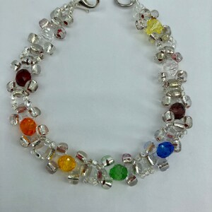 Lindo equilíbrio de cura espiritual único de 7 CHAKRA - contas de vidro coloridas