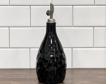 BEST SELLING, Olive Oil Cruet, Vinegar Cruet - Handmade pottery, olive oil bottle. unique gift idea, choose gold, silver, or rose gold spout