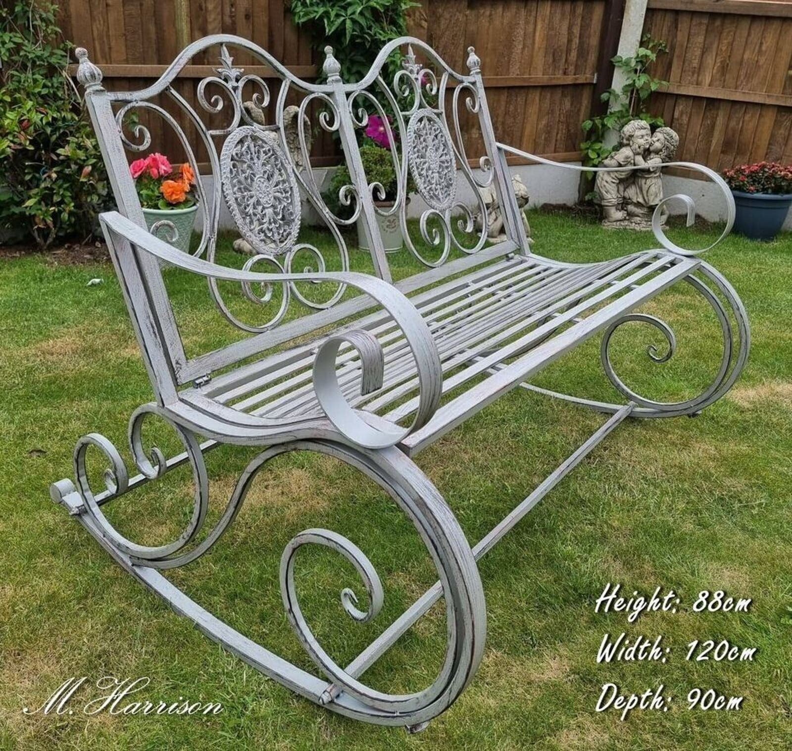Metal rocking bench discount