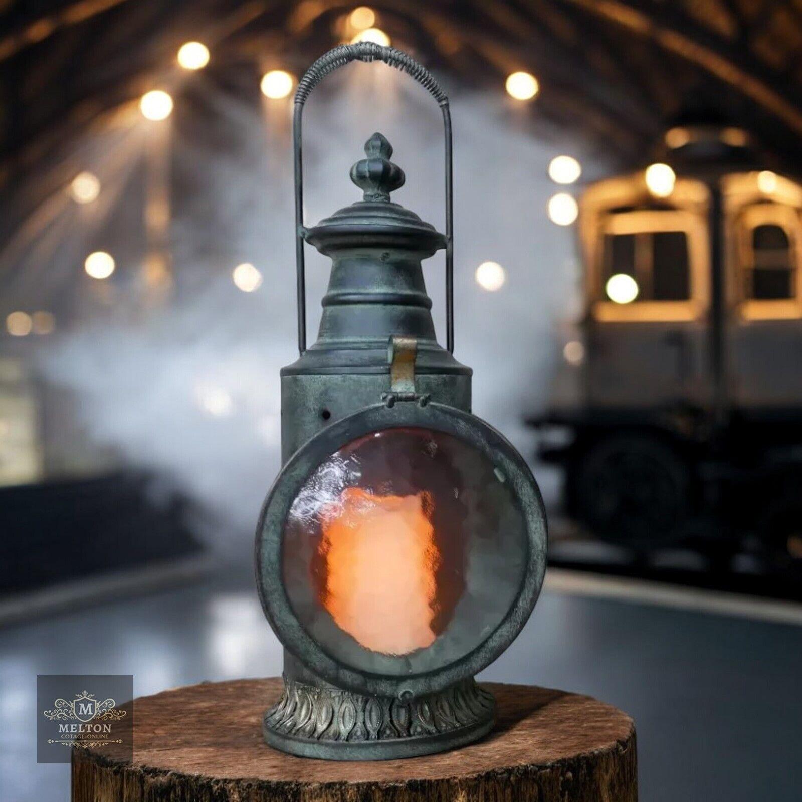 Vintage Style Old Railway Lantern Industrial Home Candle Holder
