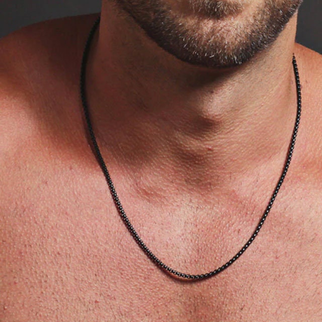 Titanium Men's & Women's 2mm Black Neck Chain Black Etsy