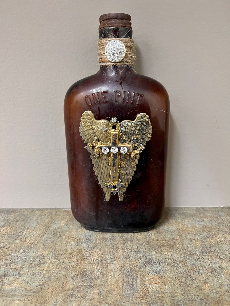 Vintage Brown Liquor Bottle Etsy