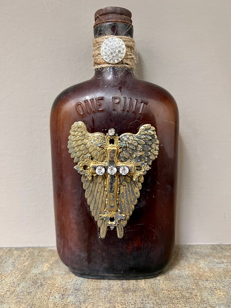 Vintage Brown Liquor Bottle Etsy