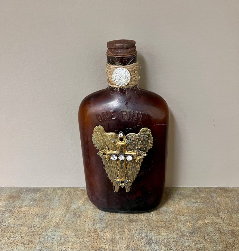 Vintage Brown Liquor Bottle Etsy
