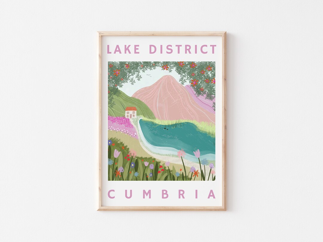 A4/ A3 Poster Art House by the Lake, Inspired by the Lake District