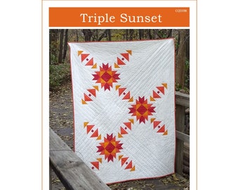 Triple Sunset Quilt Pattern PDF download