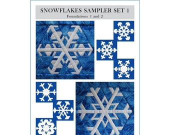 Snowflake Sampler Set 1/ Quilt block patterns/ Foundation Paper piecing