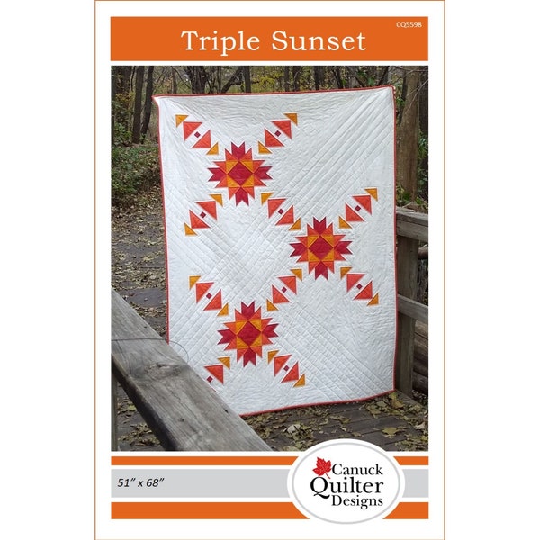 Triple Sunset Quilt Pattern PDF download