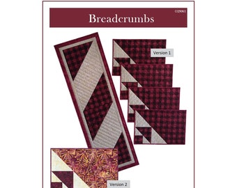 Breadcrumbs placemats and runner pattern - PDF download