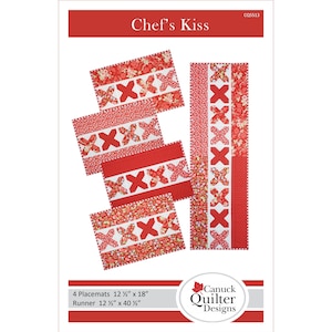 Chef&#39;s Kiss Placemats and Runner Quilt Pattern download
