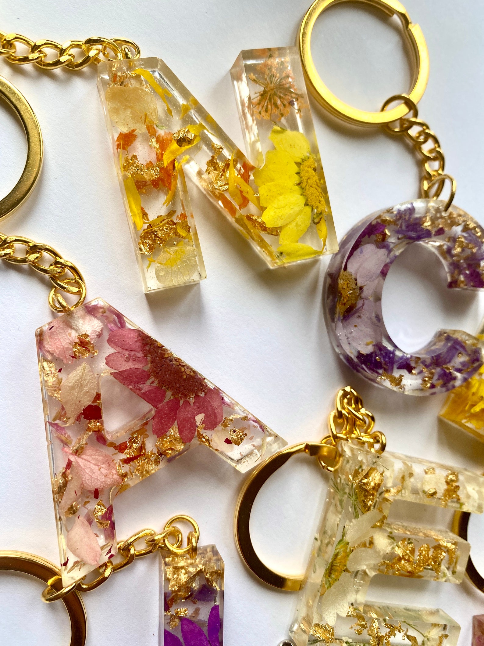 Custom Resin Letter Keychains | Etsy