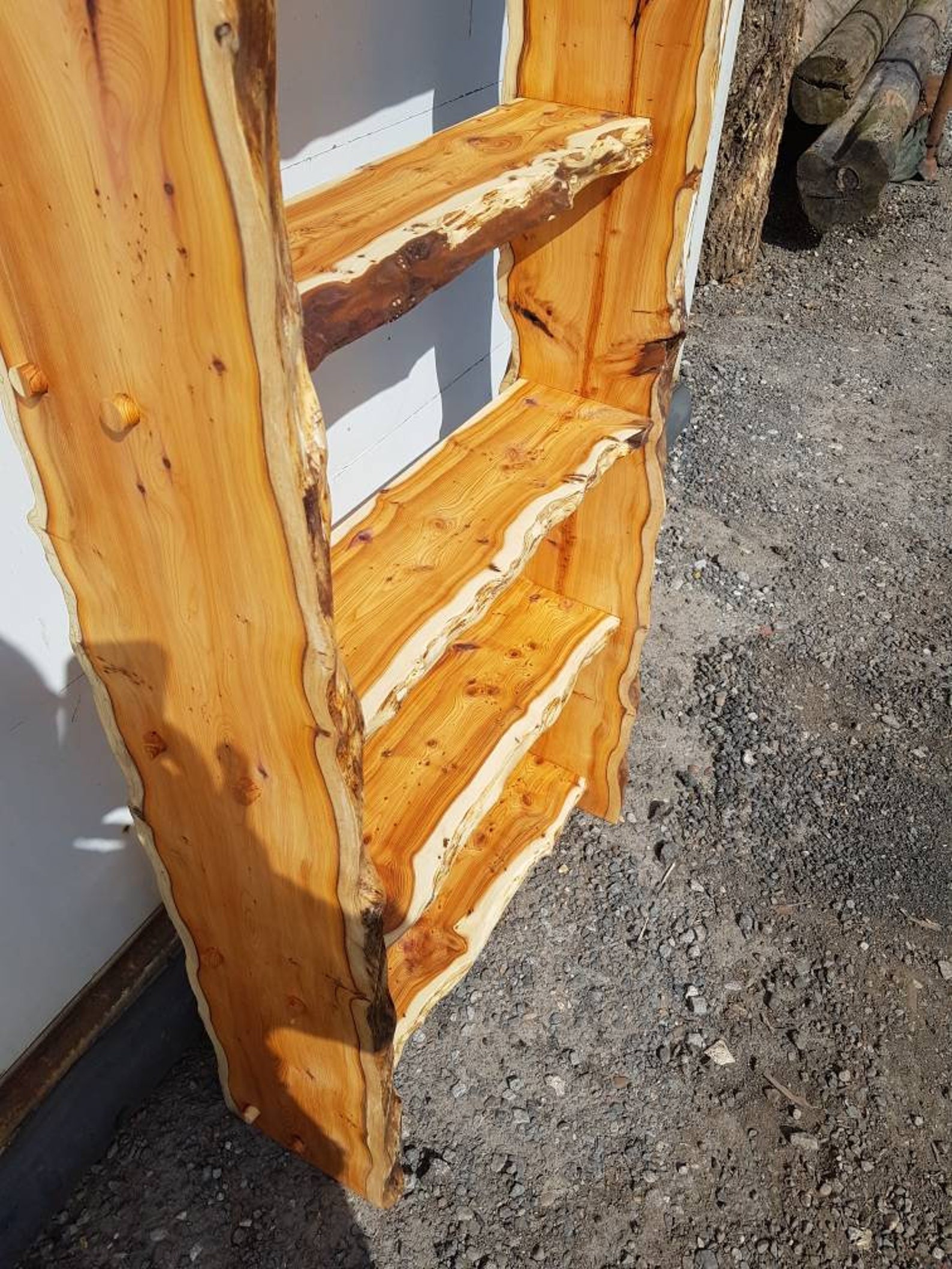 Rustic live edge Hardwood shelving Etsy
