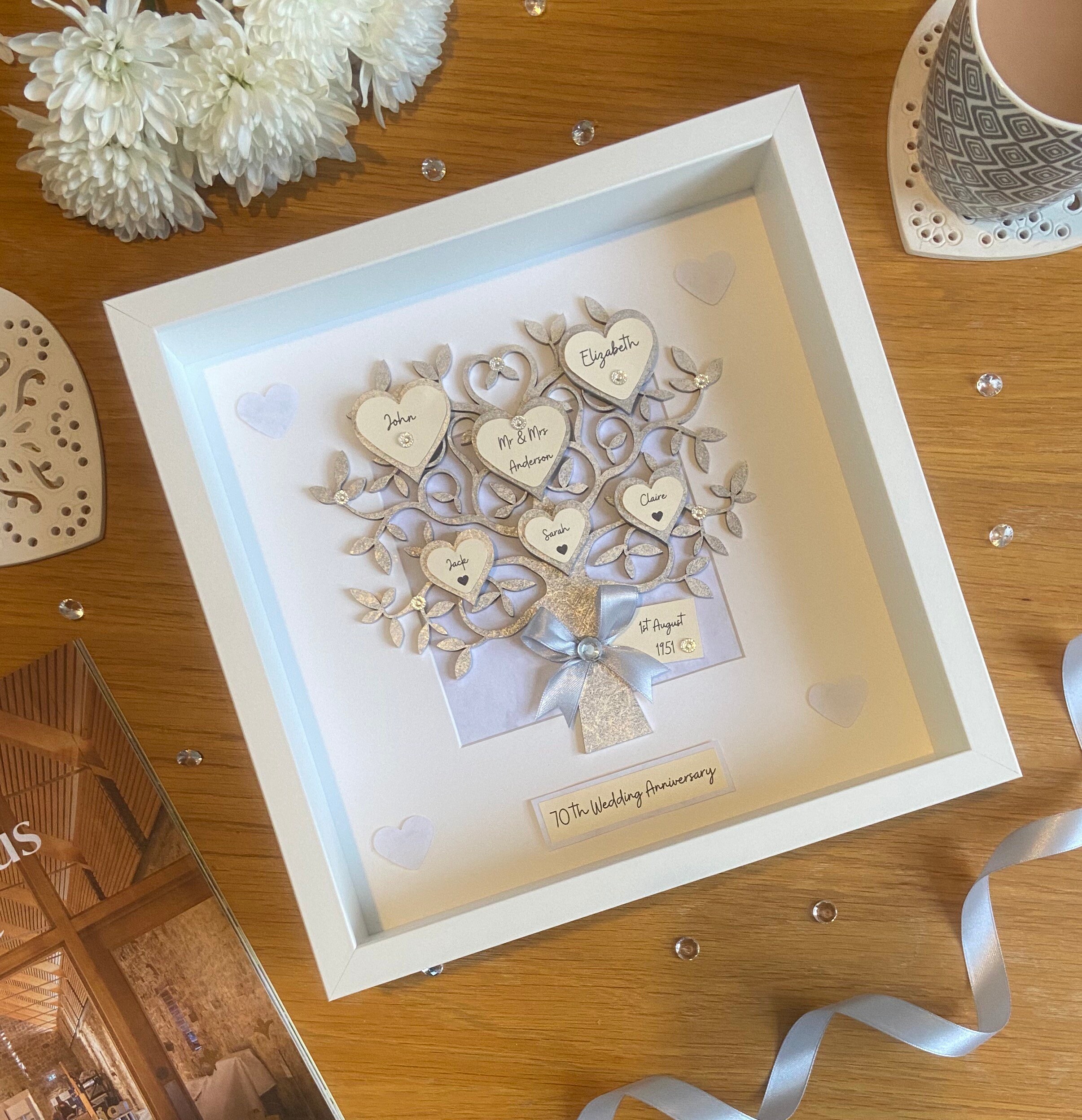 Personalised Platinum 70th 70 Years Married Wedding Etsy