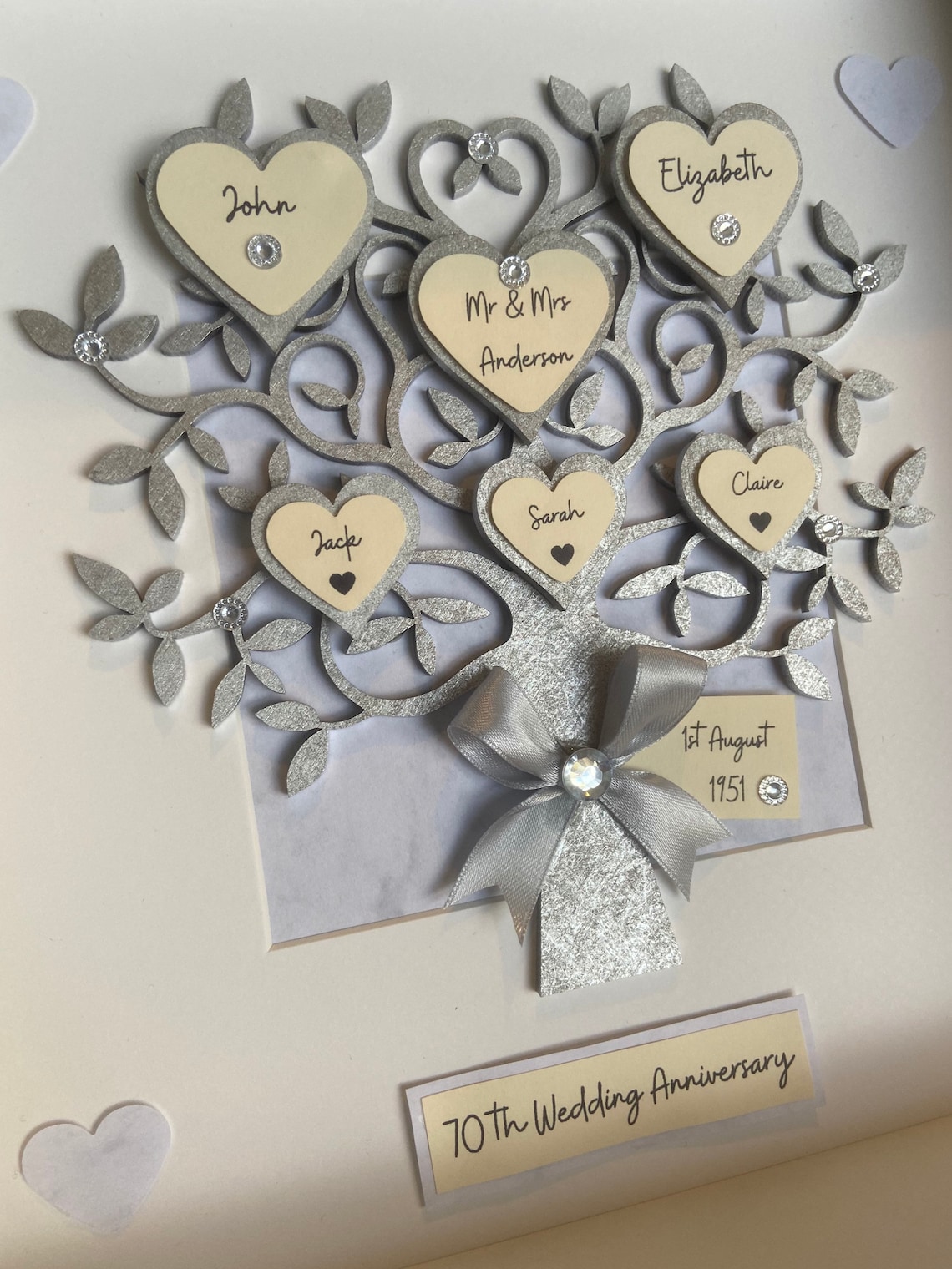 Personalised Platinum 70th 70 Years Married Wedding Etsy
