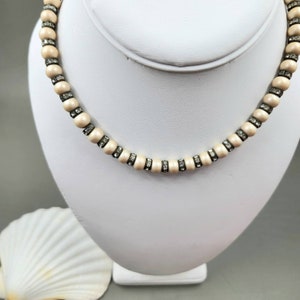 Vintage Faux Pearl and Rhinestone Choker Necklace