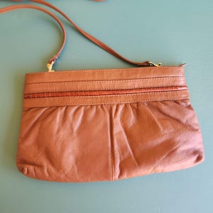 Vintage 1980s Cabrelli Purse Cognac Faux Leather