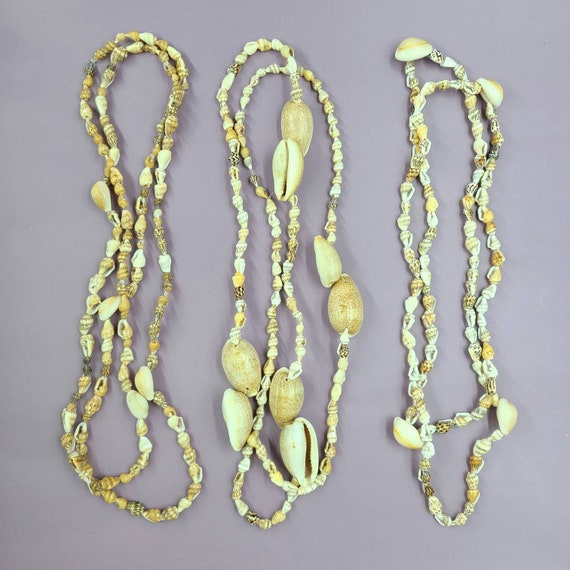Set of Three Vintage Shell Necklaces