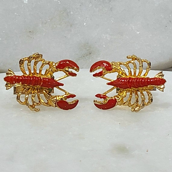 Fun Whimsical Vintage Lobster Cuff Links