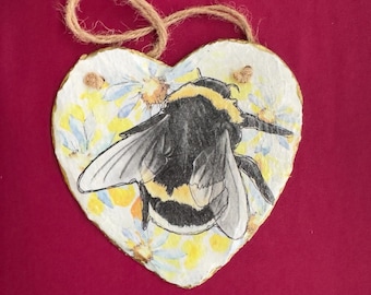 Bumble bee Slate heart