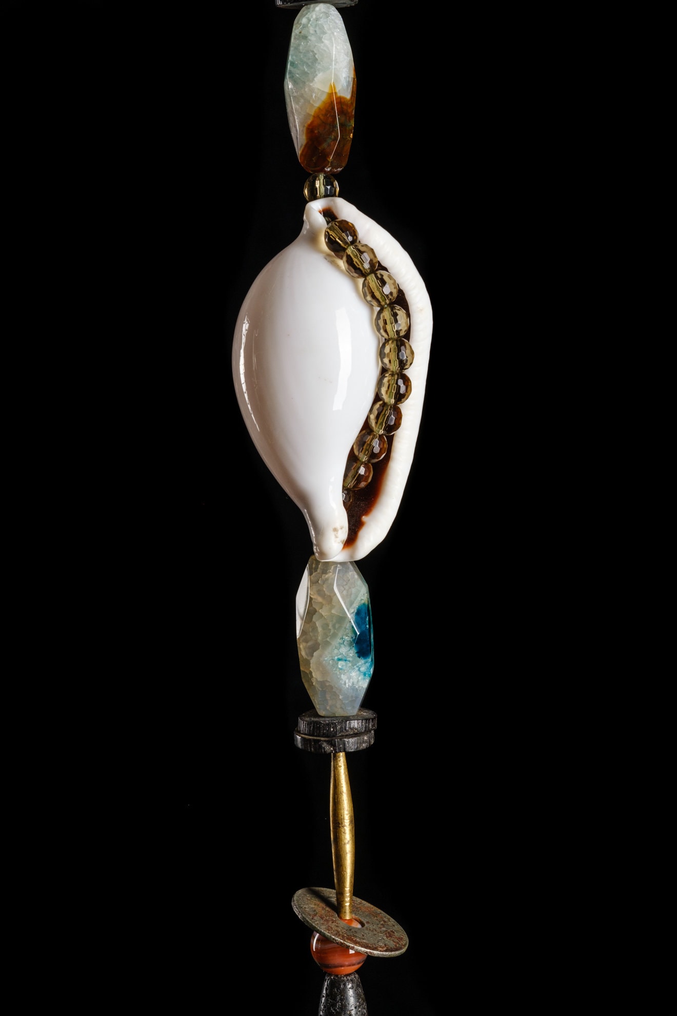 Conch Shell Mobile With Smokey Quartz & Swarovski Crystals - Etsy